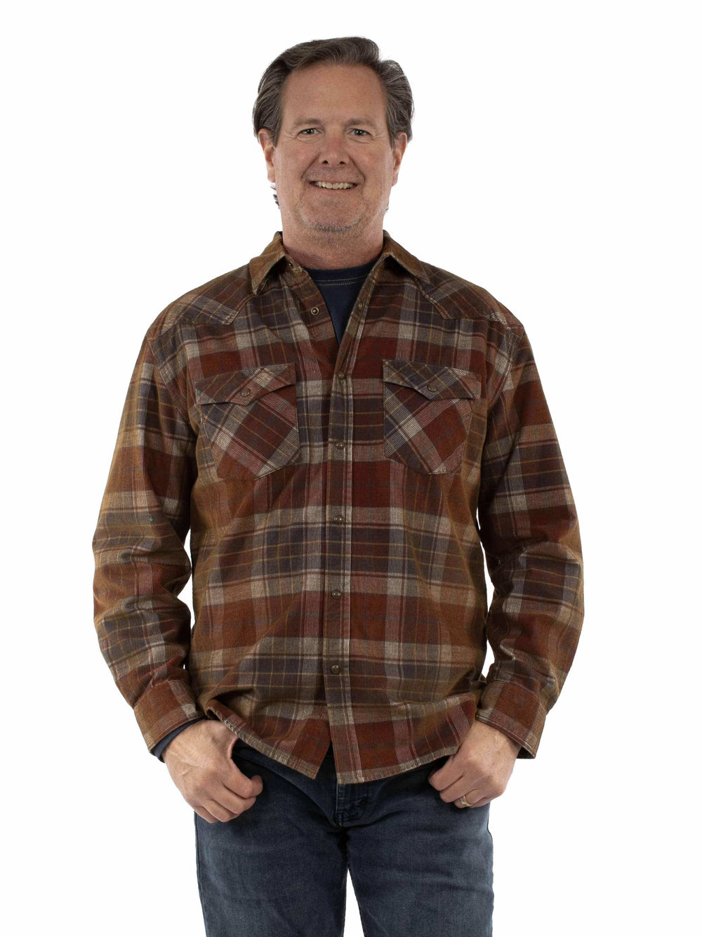 Farthest Point 100% cotton Bark Western corduroy shirt - Scully Leather - Flyclothing LLC