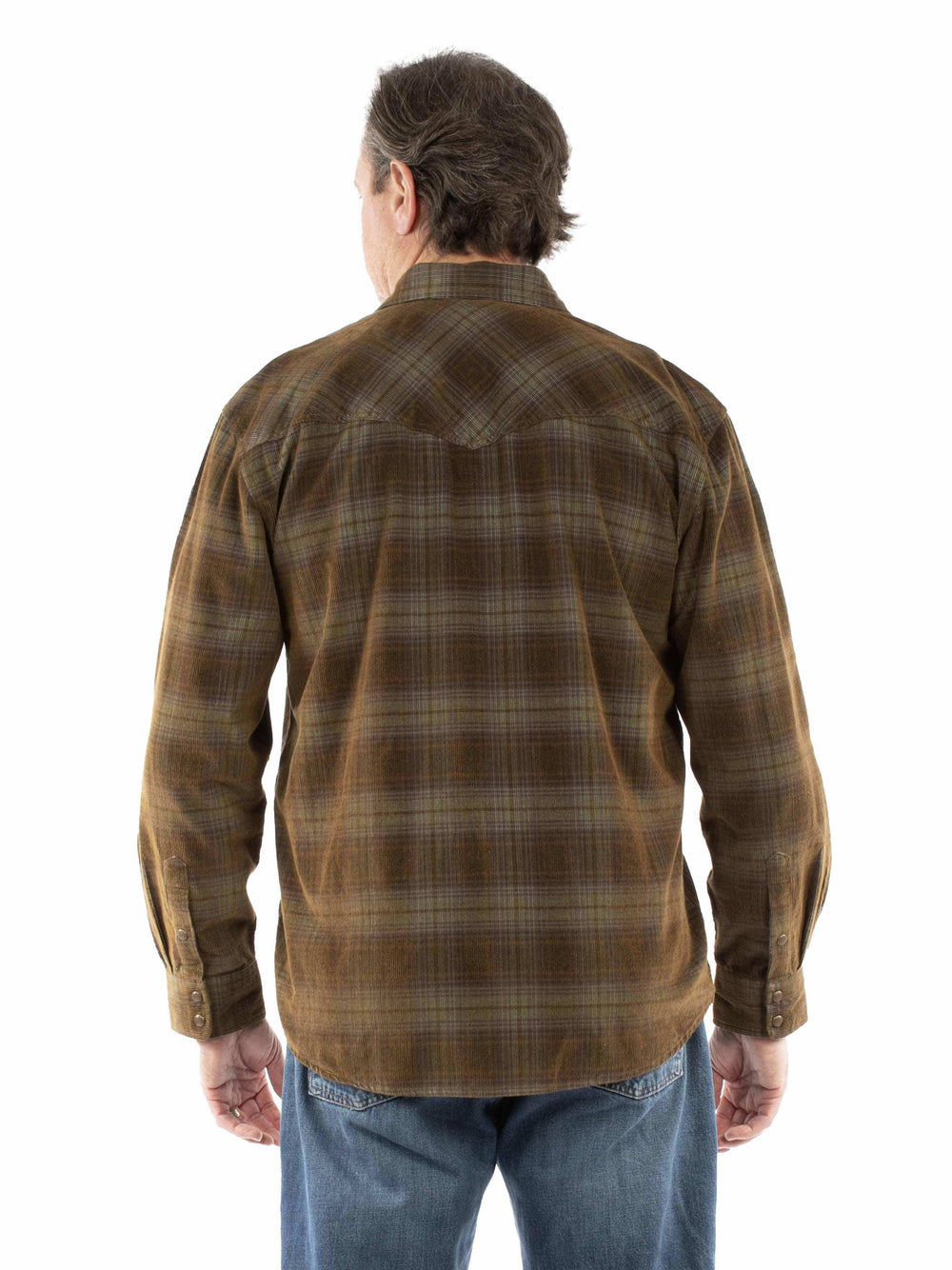 Farthest Point 100% cotton Olive Western corduroy shirt - Scully Leather - Flyclothing LLC