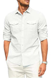 Men's Plus Size Button Down Collared Neck Long Sleeve Shirt - Trendsi - Flyclothing LLC