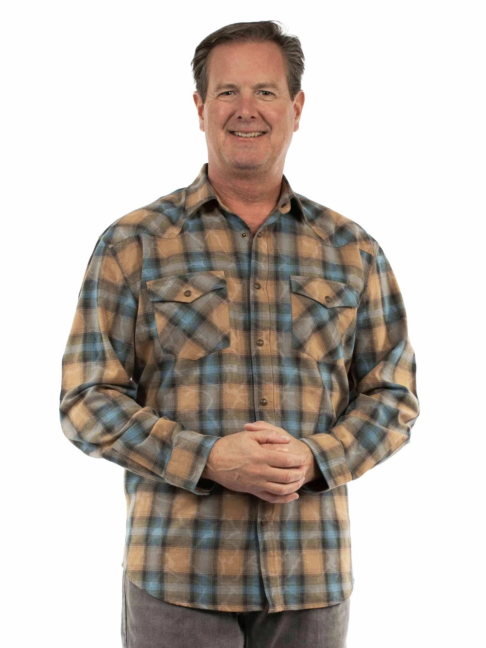 Farthest Point 100% cotton Cafe Snow washed western shirt - Scully Leather - Flyclothing LLC