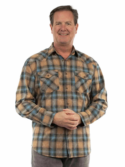 Farthest Point 100% cotton Cafe Snow washed western shirt - Scully Leather - Flyclothing LLC