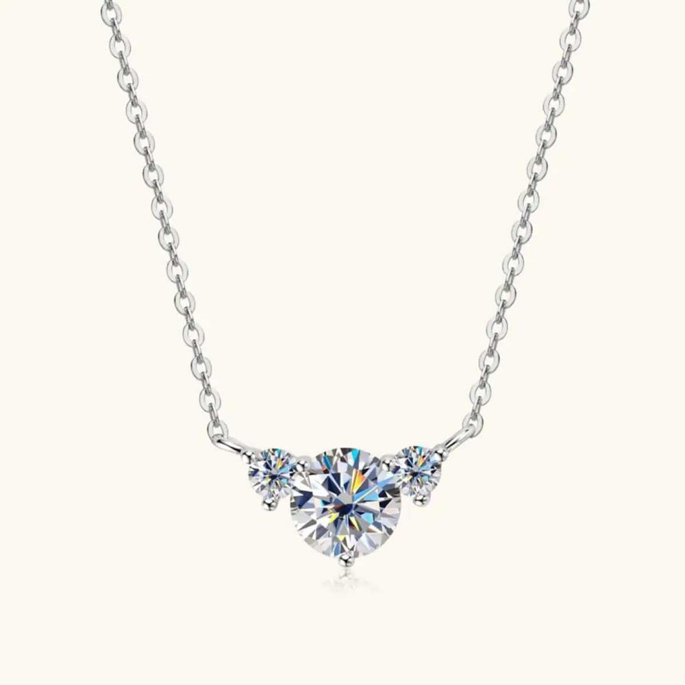 1.2 Carat Moissanite 925 Sterling Silver Necklace - Trendsi - Flyclothing LLC