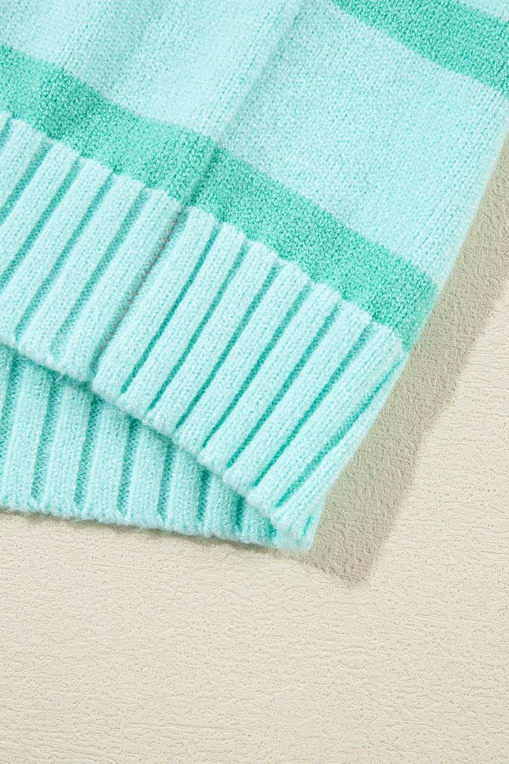 Contrast Striped Round Neck Long Sleeve Knit Top - Trendsi - Flyclothing LLC