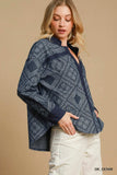 Umgee Paisley Print Denim Shirt Jacket - Trendsi - Flyclothing LLC