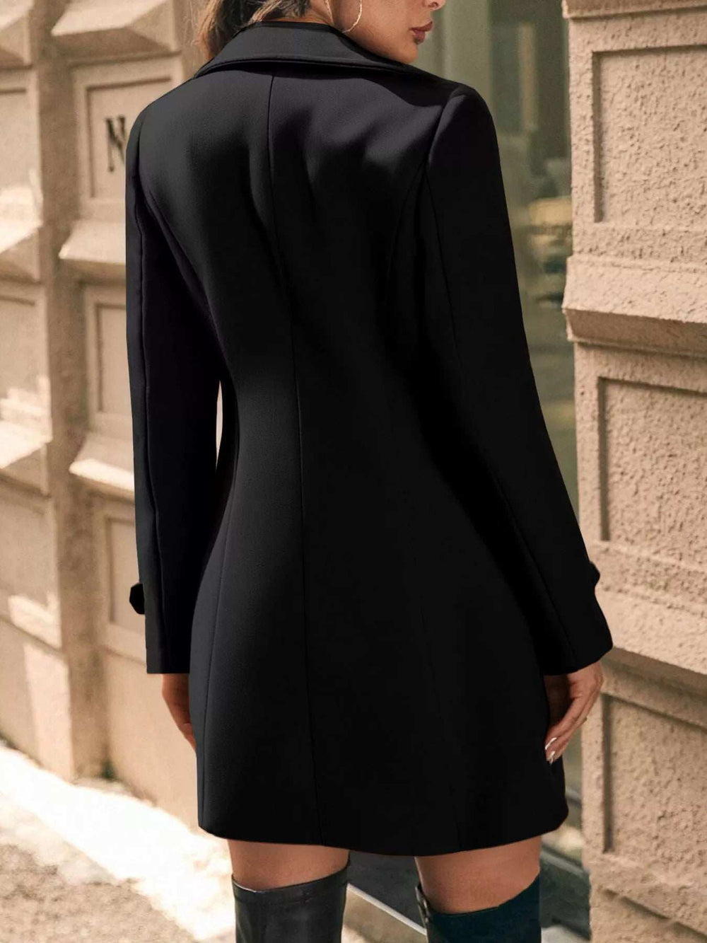 Double-Breasted Wool Blend Overcoat - Trendsi - Flyclothing LLC