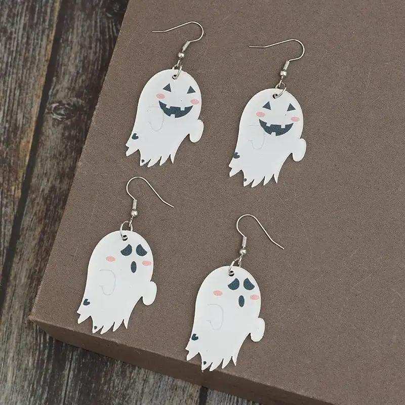 2 Piece Alloy Acrylic Ghost Dangle Earrings - Trendsi - Flyclothing LLC
