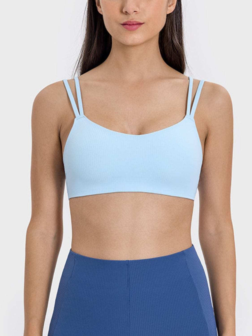 Scoop Neck Double Strap Active Cami - Trendsi - Flyclothing LLC