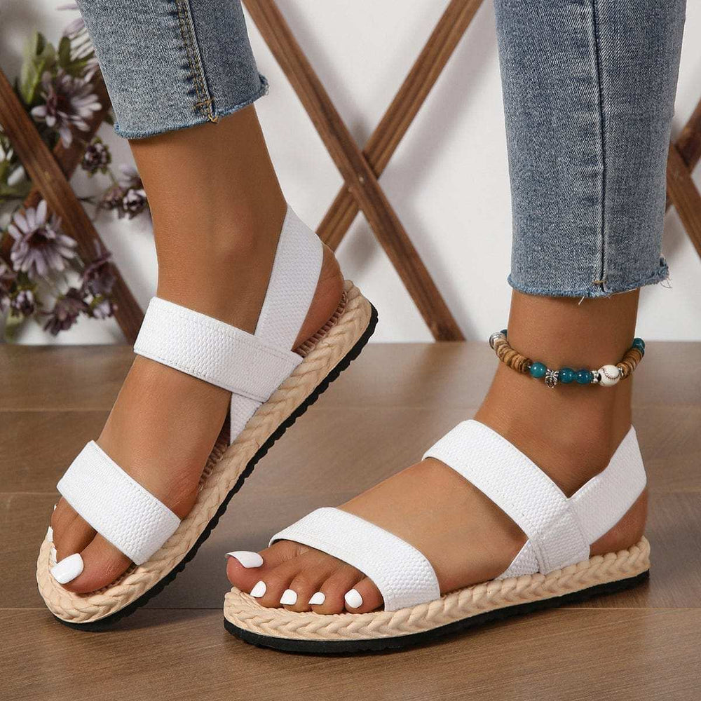 Open Toe Flat Sandals - Trendsi - Flyclothing LLC