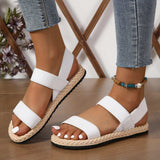 Open Toe Flat Sandals - Trendsi - Flyclothing LLC