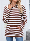 Striped Dropped Shoulder Hoodie - Trendsi - Flyclothing LLC