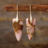 Natural Stone Geometric Shape Earrings - Trendsi - Flyclothing LLC