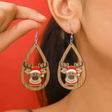 Christmas Reindeer Teardrop Dangle Earrings - Trendsi - Flyclothing LLC