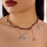 Halloween Double Layered Pendant Necklace - Trendsi - Flyclothing LLC