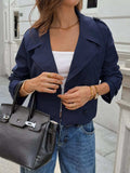 Cropped Double-Breasted Raglan Sleeve Jacket - Trendsi - Flyclothing LLC