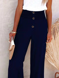Full Size Decorative Button High Waist Pants - Trendsi - Flyclothing LLC