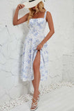 Floral Print Cami Dress with Side Slit - Trendsi - Flyclothing LLC