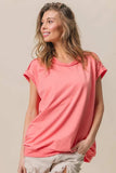 BiBi French Terry Drop Shoulder Basic Top - Trendsi - Flyclothing LLC