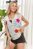 ADORA Short Sleeveless Flower Top - Trendsi - Flyclothing LLC