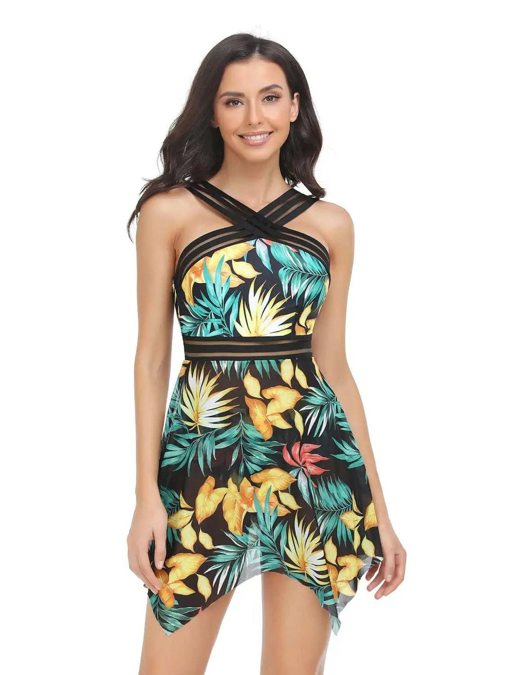 Cutout Printed Two-Piece Swim Set - Trendsi - Flyclothing LLC