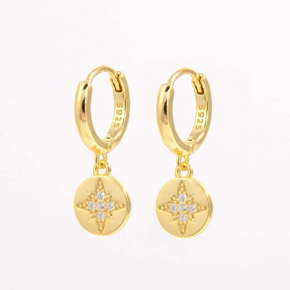 925 Sterling Silver Inlaid Zircon Earrings - Trendsi - Flyclothing LLC