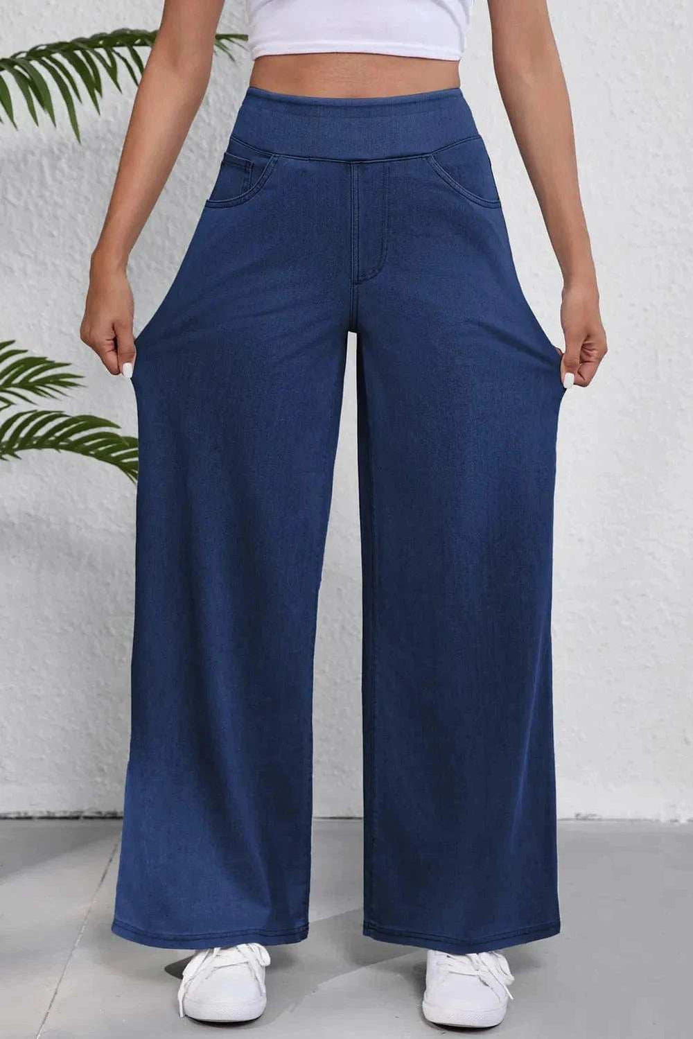 Wide Leg Jeans with Pockets - Trendsi - Flyclothing LLC