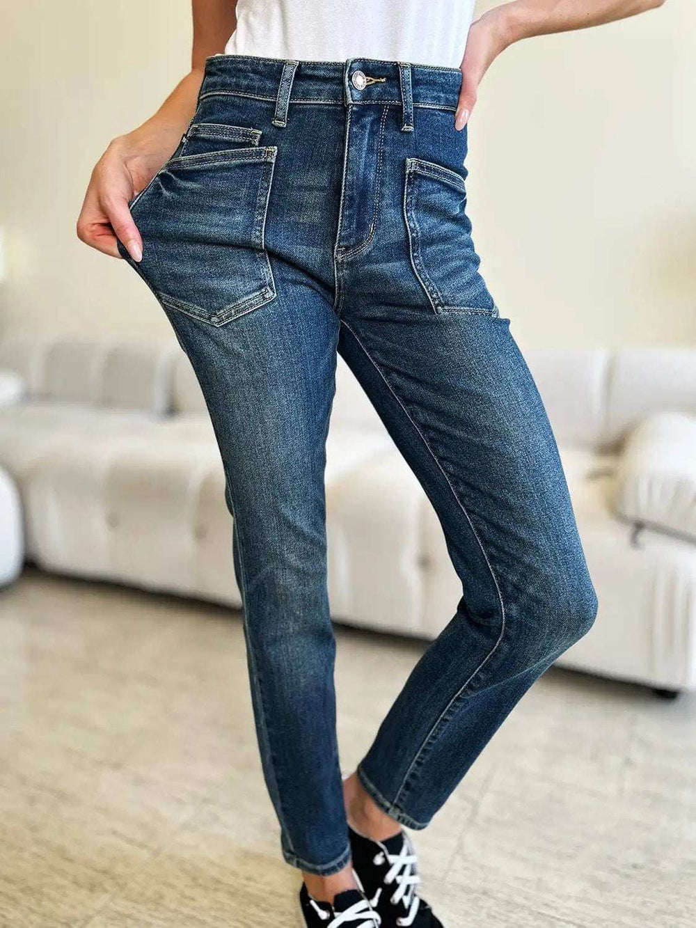 Judy Blue Full Size High Waist Skinny Jeans - Trendsi - Flyclothing LLC