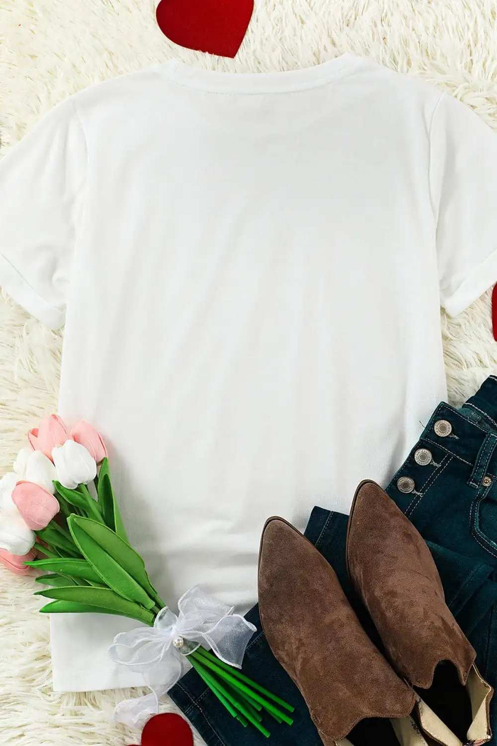 LOVE Round Neck Short Sleeve T-Shirt - Trendsi - Flyclothing LLC