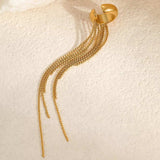 18K Gold-Plated Tassel Ear Cuff Earrings - Trendsi - Flyclothing LLC