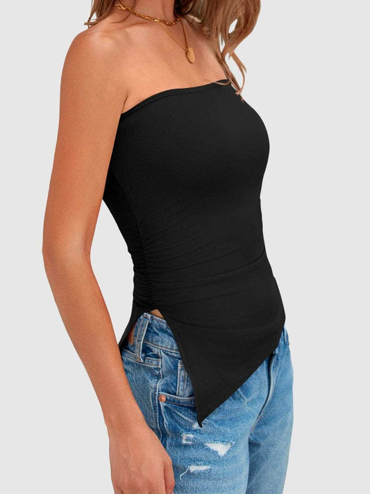 Side Slit Tube Top - Trendsi - Flyclothing LLC