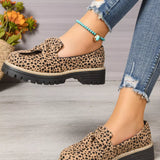 Leopard Print Chunky Loafers - Trendsi - Flyclothing LLC