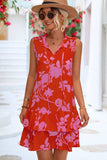 Printed Tie Neck Sleeveless Dress - Trendsi - Flyclothing LLC