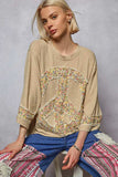 POL Floral Peace Patch Drop Shoulder T-Shirt - Trendsi - Flyclothing LLC