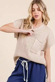 Lime 'N' Chili Solid Cap Sleeve Stitch Edge Knit Sweater - Trendsi - Flyclothing LLC