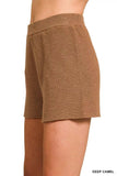 Zenana Round Neck Knit Top and Shorts Sweater Set - Trendsi - Flyclothing LLC