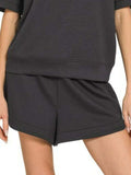 Zenana Scuba Short Sleeve Top & Shorts Set - Trendsi - Flyclothing LLC