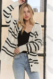 ADORA Horizontal Stripes Hoodie Cardigan - Trendsi - Flyclothing LLC