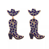 Rhinestone Cowboy Boot Dangle Earrings - Trendsi - Flyclothing LLC