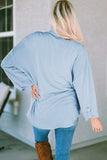 Striped Collared Neck Long Sleeve Shirt - Trendsi - Flyclothing LLC