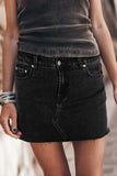 Frayed Hem Denim Mini Skirt - Trendsi - Flyclothing LLC