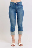 Judy Blue Full Size Skinny Cuff Capris Jeans with Pockets Plus Size - Trendsi - Flyclothing LLC