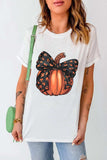 Pumpkin Round Neck Short Sleeve T-Shirt - Trendsi - Flyclothing LLC