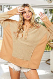 BiBi Thumb Opening Long Sleeve Top with Kangaroo Pocket - Trendsi - Flyclothing LLC