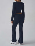 Devine Square Neck Long Sleeve Top and Pants Set - Trendsi - Flyclothing LLC