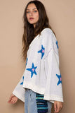 POL Long Sleeve Star Patch Sweater - Trendsi - Flyclothing LLC