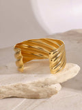 18K Gold-Plated Stainless Steel Open Ring - Trendsi - Flyclothing LLC
