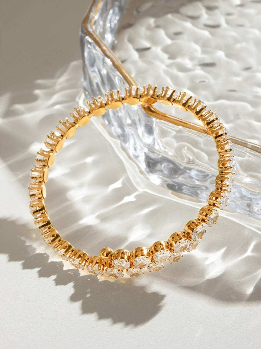 Stainless Steel Inlaid Zircon Bracelet - Trendsi - Flyclothing LLC