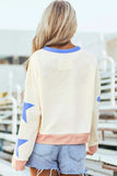 GAME DAY Star Patch Round Neck Long Sleeve Sweatshirt - Trendsi - Flyclothing LLC