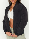 Zip Up Baseball Collar Jacket with Pockets - Trendsi - Flyclothing LLC