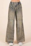 Mittoshop Washed Wide Leg Jeans with Pockets - Trendsi - Flyclothing LLC