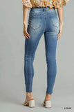 Umgee Distressed Skinny Jeans with Edge Detail - Trendsi - Flyclothing LLC
